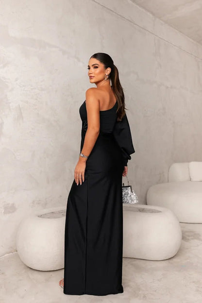 Nicole™ One-Sleeve Satin Dress