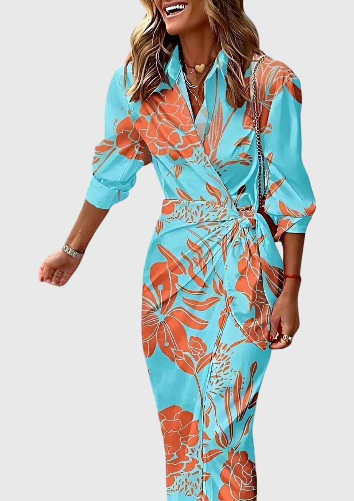 EVERLY | Elegant printed dress