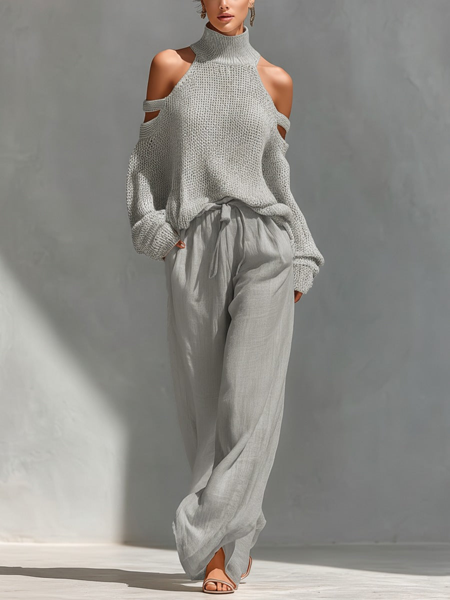 Camilla • A fashion set made from knitwear and linen