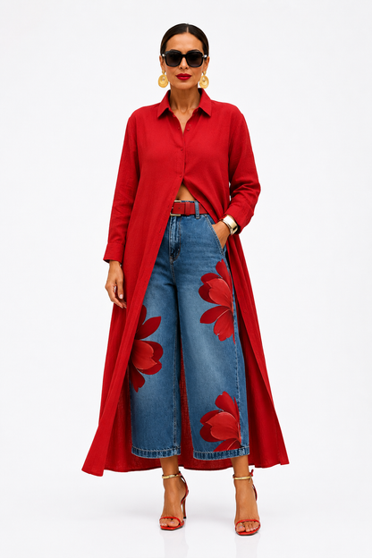 FLORA | Wide-leg jeans + shirt for FREE
