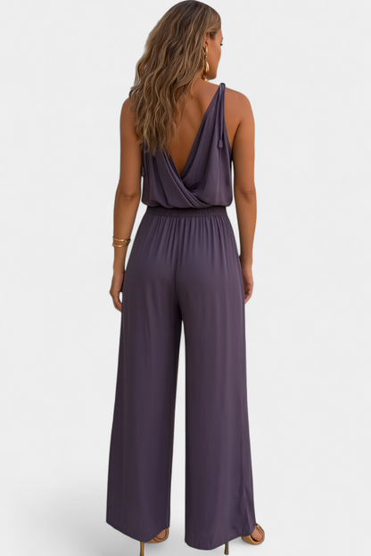 Donatila | Unique jumpsuit with gold details and leg slits