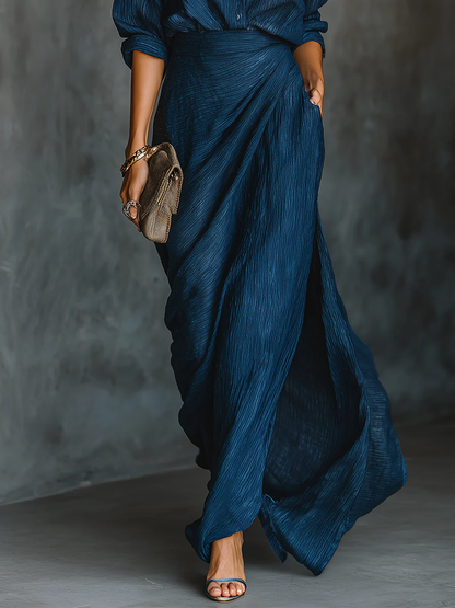 Céleste | An elegant set comprising a blouse and a long skirt