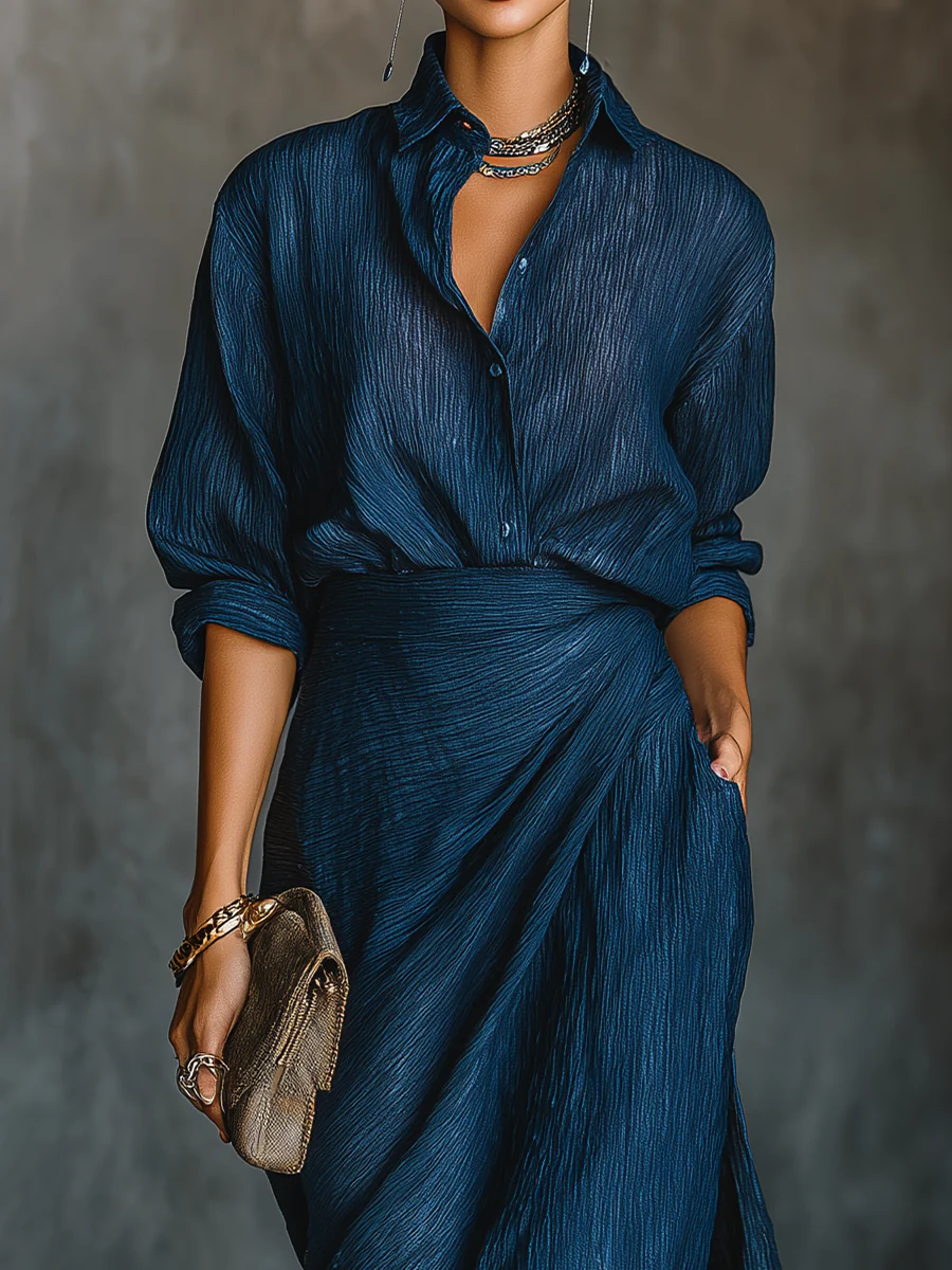 Céleste | An elegant set comprising a blouse and a long skirt