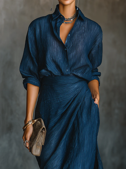 Céleste | An elegant set comprising a blouse and a long skirt