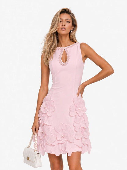 Elegant Sleeveless Mini Dress with Cutout