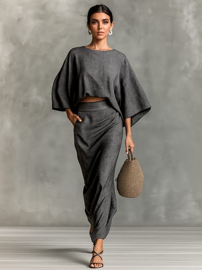 Victoria ∙ Linen set with a top and trousers