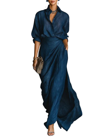 Céleste | An elegant set comprising a blouse and a long skirt