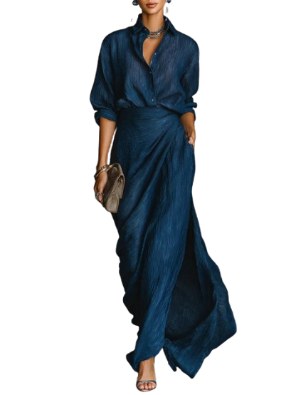 Céleste | An elegant set comprising a blouse and a long skirt