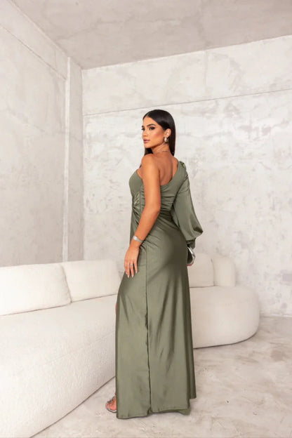 Nicole™ One-Sleeve Satin Dress