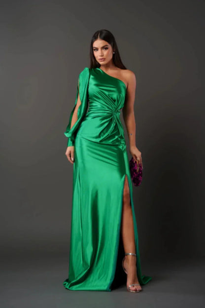 Nicole™ One-Sleeve Satin Dress