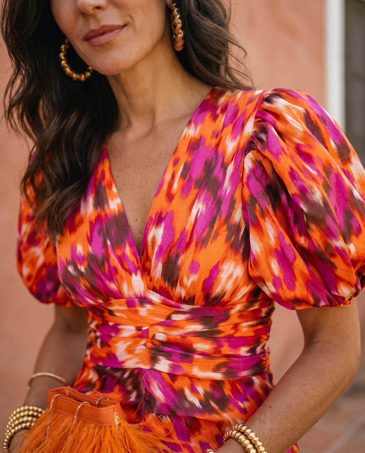 Carla™ | Floral Puff-Sleeve Midi Dress